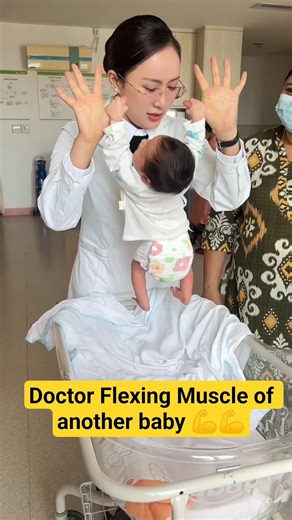 Doctor Flexing Muscle of another baby 💪💪 #ytshorts #ytviral #health #healthcheckup #funny