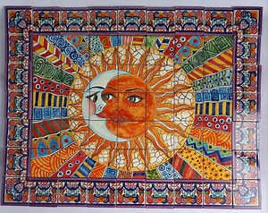 38" X 30" Ceramic Tile Mural, Mexican Talavera Mosaic, Wall Backsplash, Hand-painted Art - Etsy