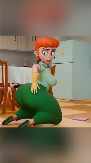 Dexter's mom deep cleaning #animation #3d #anime
