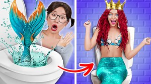 FROM NERD to princess!🧜‍♀️ MERMAID makeover hacks and gadgets! back to school by 123GO! CHALLENGE: | 123 GO Challenge