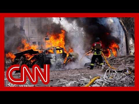 Video shows moment Russian strike hits city center on Palm Sunday