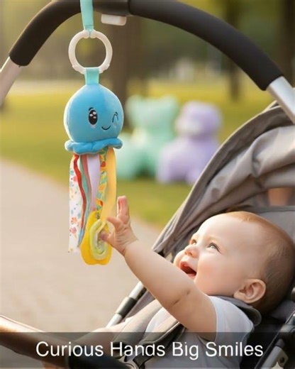 Waves Octopus Stroller Toy — Teether & Rattle for Everyday Walks