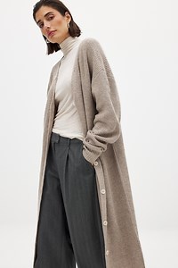 Knitted Maxi Cardigan Beige