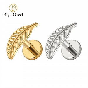 [Hot Item] Leaf Cartilage Stud Feather Tragus Helix Medusa Monroe Ear Lobe Flat Piercing