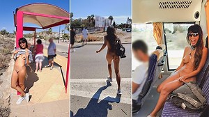 Naked Public Bus Ride and Walk Embarrassed ENF