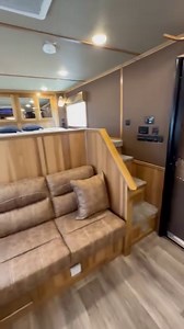 Check out the upgrades on this 🔥 5-Horse Side Load Laramie!! 😎 Shown in our POPULAR SL8514SSR, this one optioned in an integrated hay pod, generator, full slat, tray ceiling with blue LED lighting, dream dinette, Cowboy Decor upgrade, radius shower, soft touch walls in the restroom, and so much MORE. 💪 SMC The Difference at SMCTrailers.com. 🇺🇸 #SMCTrailers | SMC Trailers