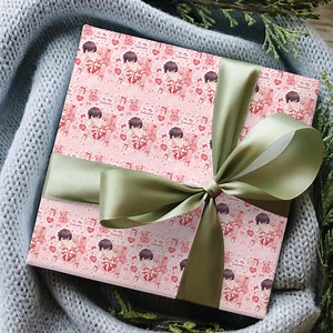 Anime Valentine Wrapping Paper, Heart Pattern Gift Wrap, Romantic Couple Gift, Funny Anime Valentines Day Gift Wrap - Etsy