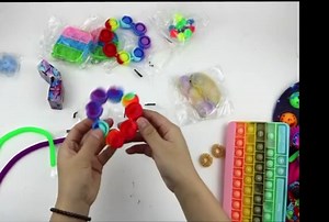 Fidget Pack Fidget Toy Set Fidget Toys Pack, Fidget Toy Pack Cheap with Big Size Push Pop Bubble Cube Marble Mesh Pop Tube (Fidget Pack A1)