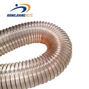 [Hot Item] 0.9mm Thickness Spiral Pipe Duct Hose Steel Wire Reinforced Flexible Polyurethane Air PU Duct Ventilation Hose