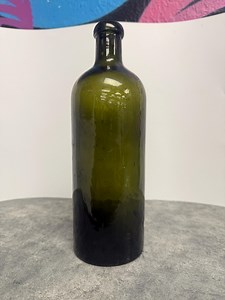 Antique Olive Green Glass Bottle – Pontil Mark, Embossed Base – Mid 1800s Hand-blown Wine / Spirits - Etsy UK