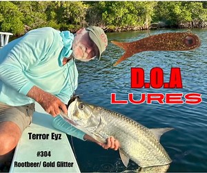 Tarpon Candy! Terror Eyz #304 Rootbeer / Gold Glitter DOALures.com | DOA Lures