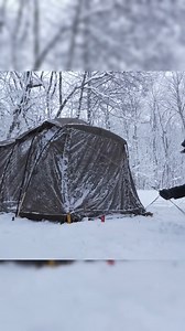 163K views · 4.3K reactions | Hot Tent Camping in Deep Snow | Wild Survival | Facebook