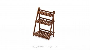 Furinno 33.5 in. Natural Wood 3-shelf Ladder Bookcase with Open Back FG18452