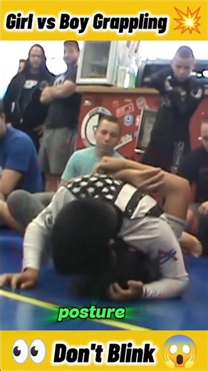 " He Thought Top Position Meant He Was Winning 😳” Girl vs Boy Grappling Match 💪 #grappling #bjj