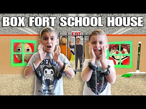 We Are Locked In Baldi's Box Fort School House Prison Escape Room!!