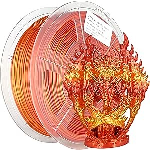 3D Printer Filament, PLA Filament 1.75mm Silk Shiny Filament Red Gold Filament, 3D Printing Filament 1KG/2.2lb