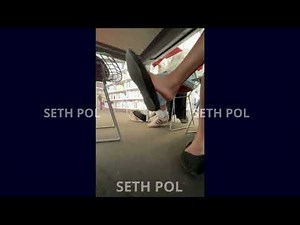 Wild dangling shoeplay black flats in library (FULL VIDEO IN DESCRIPTIONS)