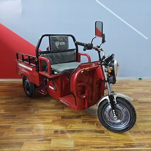 [Hot Item] Wholesale Adult Electric Tricycle Red Open Roof Passenger Model with Hydraulic Shock Custom Available