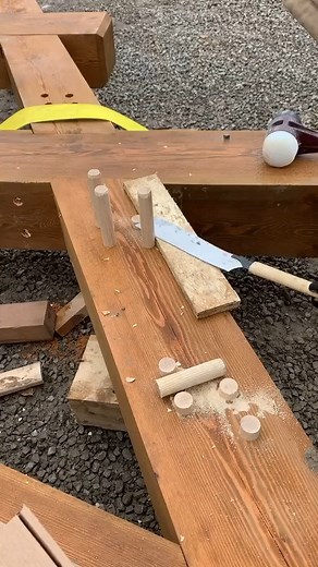 #timberframe #joinery #crafstmanship #woodworker #tools #timberframing #woodworking #carpentry #handcut #reels #fyp | Caled Ontime