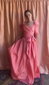 Vintage Pink Taffeta Gown - Etsy UK