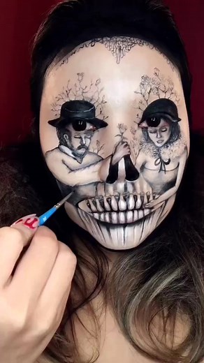 Soulmates 🌹 #mua #makeup #mimles #facepaint #skull #romance #fy #fyp #foryou #foryoupage #paint #painting #tiktok #art #artist #illusionmakeup #Love #creativemakeup #makeupartist #makeuplook #makeupideas #makeupbyme #makeuplover #scarymakeup #fakefood #bodypainting | makeup changes world