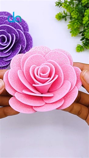 How to Make Beautiful Roses with Foam Sheets 🌷 Easy Craft Tutorial #diy #homemade #flowers #shorts #decoration #roses #funcrafts #handmade #foamcraft #craftideas #handmadeflowers #artsandcrafts #crafts #satisfyingvideo #Holidays | DIY Crafts & Art