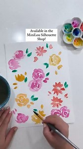 In love with watercolor florals but don’t have time to create them yourself? You can find this printable, cuttable set from my MiniLou shop at www.silhouettedesignstore.com Design ID #380981 #watercolor #watercolorflowers #WatercolorFlorals #watercolorart #silhouette | Carina Gardner