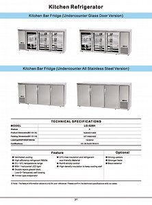 [Hot Item] Modern Undercounter Bar Fridge LG-526h in Sleek Stainless Steel