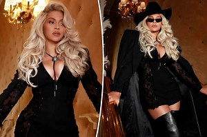 Beyonce rocks teased hair and plunging Western-themed look to Super Bowl 2024