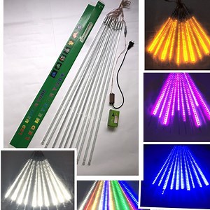 [Hot Item] LED Meteor Lamp 30cm 50cm 80cm Solar Meteor Shower Lamp Christmas Hanging Tree Lamp Decorative Lamp Tube Outdoor Meteor Shower Lamp