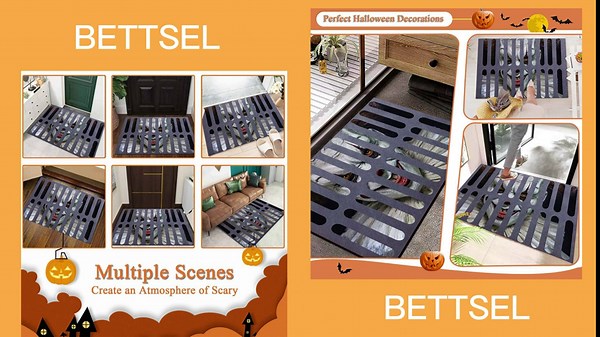 Halloween 3D Illusion Clown Door Mat Horror Movie Rug Clown Door Mat, Halloween Decorations Indoor and Outdoor Welcome Doormat Durable Non-Skid It Halloween Decorations Clown Door Mat | 50x80CM