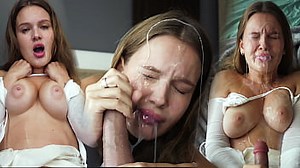 My boyfriend's back from the army. Triple cumshot and I'm covered in cum. VIRTUAL SEX