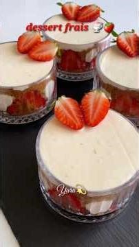 Dessert🍨crème fraises🍓 #pourtoi#fouryou#fouryoupage#recettefacile#recettefacillerapide#cuisinefacile