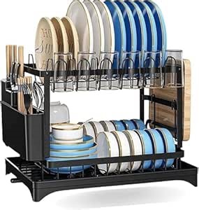 CRAVE-Dish Drying Rack Dish Strainers for Kitchen Counter Strainer Product- Colour Black-