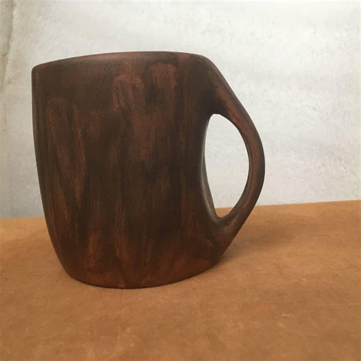 Ceramic Mug, Unglazed Earthenware Cup 220ml | Rustic Pottery for Coffee or Tea - Etsy