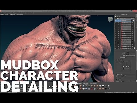 How to DETAIL CHARACTERS in Mudbox - a Mudbox 2015 CHARACTER SCULPTING tutorial