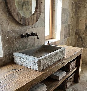 Silver Travertine Marble Sink, Sink for Bathroom, Natural Stone Sink, Marble, Sink, Stone Sink, Silver Travertine Thin Edge Rectangular Sink - Etsy Canada