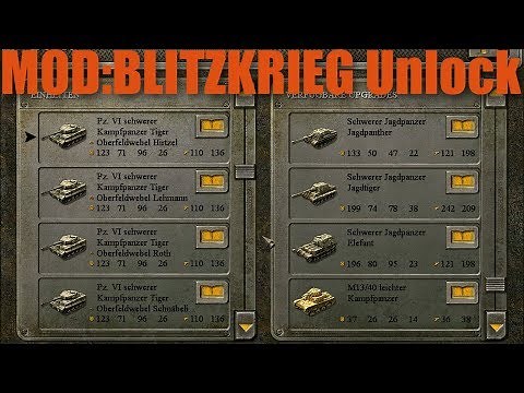 MOD: Blitzkrieg 1 Anthology Unit Unlock Mod, Einheiten in der Kampagne von Beginn an freischalten