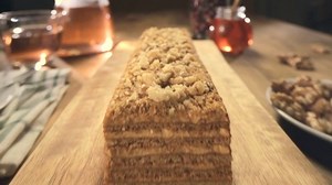 The beautifully layered and absolutely delicious Honey Cake is perfect with your cup of tea, as an after dinner treat and pretty much during anytime of the day. Now available in outlets and for orders via WhatsApp message at 81828780 for island wide delivery or store pick up. | Twelve Cupcakes