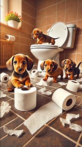 Dachshund Puppies: The Cutest Toilet Trouble
