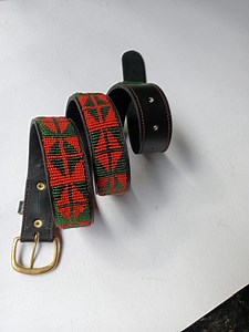 African Beaded Belt, Unisex Leather Belt, Handmade Belt, Bohemia Belts, Maasai Beaded Belt - Etsy