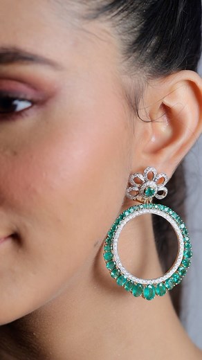 2.3K views | Hoop Earrings studded with diamonds and natural emeralds, set in 18kt gold. DM to inquire. #finejewelry #jewelry #jewellery #diamonds #jewelryaddict #jewelrydesigner #gold #diamond #jewelrygram #jewelrydesign #highjewelry #necklace #fashion #ring #instajewelry #fashionjewelry #handmadejewelry #luxury #earrings #jewelrylover #jewels #diamondring #rings #finejewellery #reelsinstagram #reels #trending #trendingreels #explorepage #explore | Gehna Jewellers | Facebook