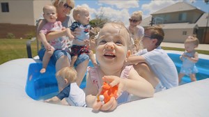 Getting our pool party on with 5 toddlers and an awesome 13-year-old brother! | Jamie Scott- Quintessentials