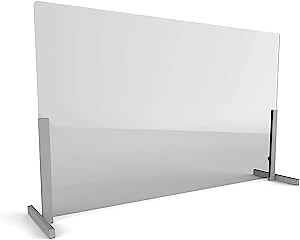 Linea Italia Acrylic Transparent Office Desk Barrier Sneeze Guard Shield Protection, 31" x 66", 31" x 66" x 0.125", Clear