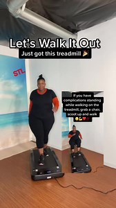 Two Versions💪❤️💯 Walking is good for your health. #thickchickfitness #walking #treadmill #noexcuses #makeithappen #workoutforwomen #lowimpactexerciseforbadknees #seniorfitness #plussizefitnessmotivation #fitnessinspiration | Thick Chick Fitness