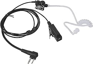 M1 Surveillance Headset with PTT Mic FBI Security Acoustic Tube Earpiece for Motorola Mag One BPR40 CLS1110 CLS1410 CP185 CP200 CP200D DLR1020 DLR1060 DTR650 DTR700 RDM2070D RDU4100 Radios