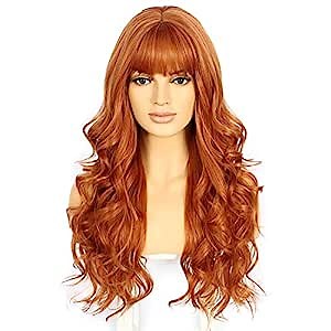 Orange Wave Synthetic Wavy Wigs for Women