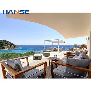 [Hot Item] Outdoor Furniture Set Modern 4 Seater Modular Lounge Set Patio Sofa Sets with Cushions Garden Sectional Teak Sofa