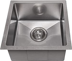 ZLINE 15 in. Boreal Undermount Single Bowl Satin Stainless Steel Bar Kitchen Sink (SUS-15S)