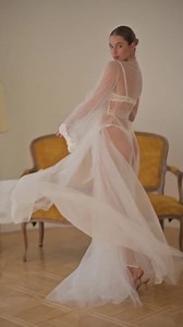 Sheer Bridal Robe With Lace Appliqué – Wedding Morning Dressing Gown, Long Tulle Robe, Bride Getting Ready Outfit - Etsy